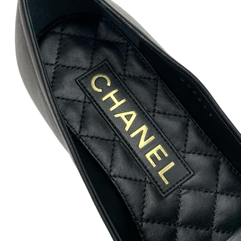 シャネル CHANEL ローファー 革靴 靴 シューズ ラムスキン ブラック 黒